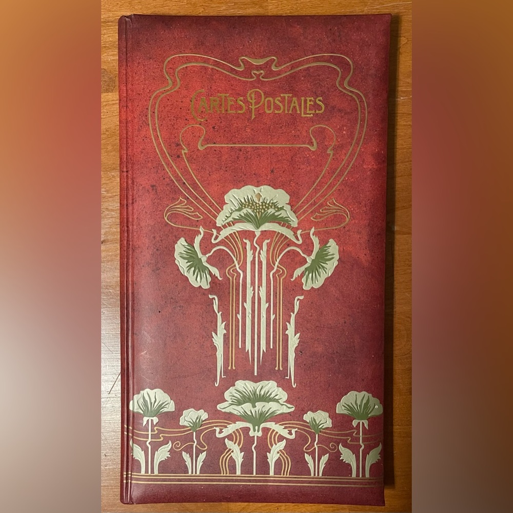 Vintage Post Card Book. Art Nouveau Ginkgo Leaf Design